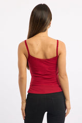 Red Lace Tank Top Sleeveless