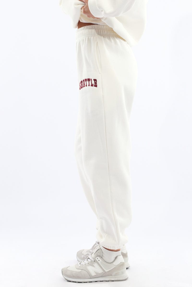 White Track Pants Jogger