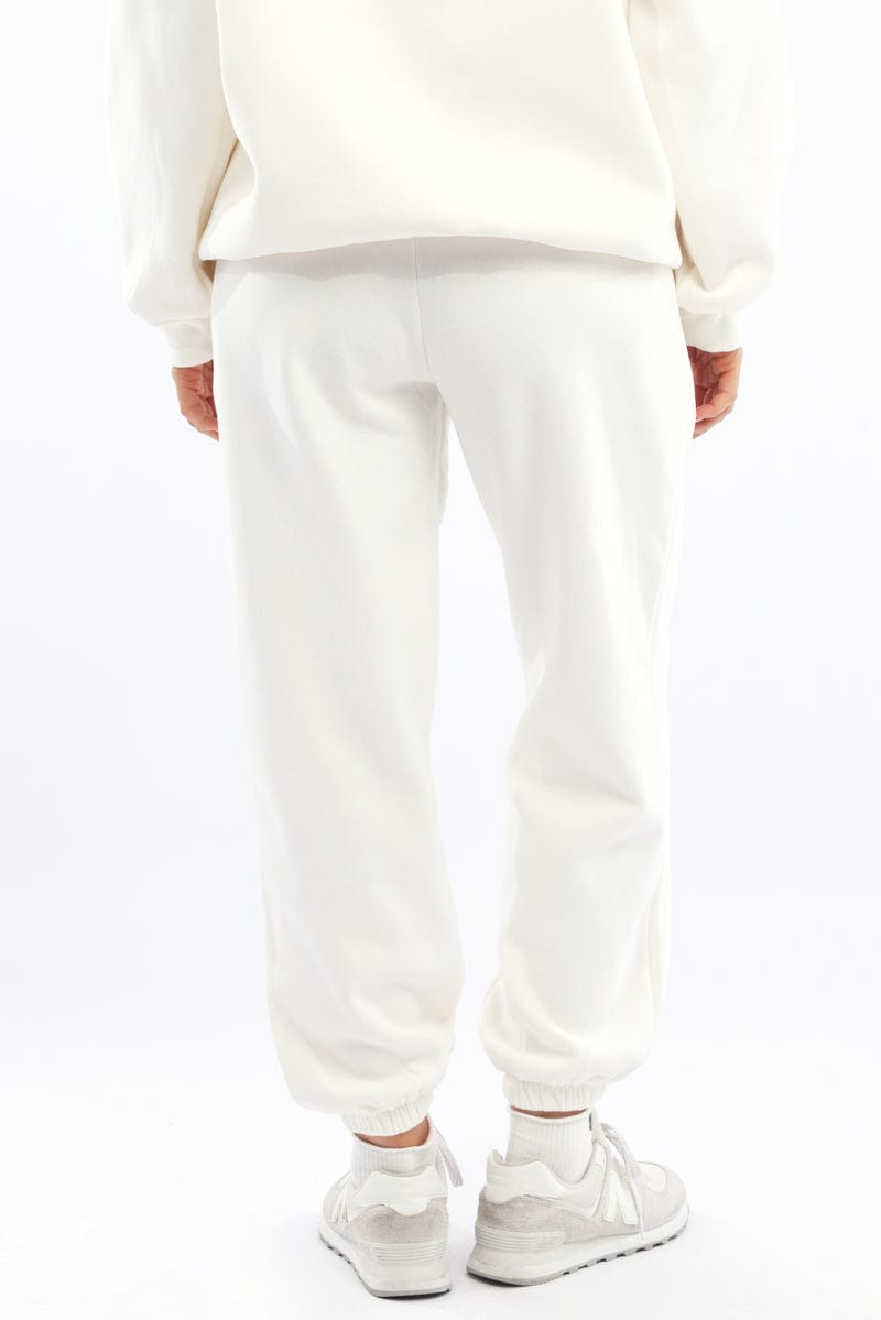 White Track Pants Jogger
