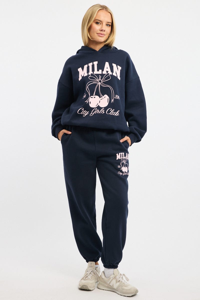 Blue Track Pants Jogger
