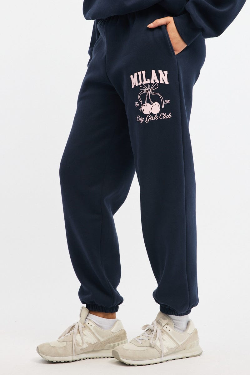 Blue Track Pants Jogger