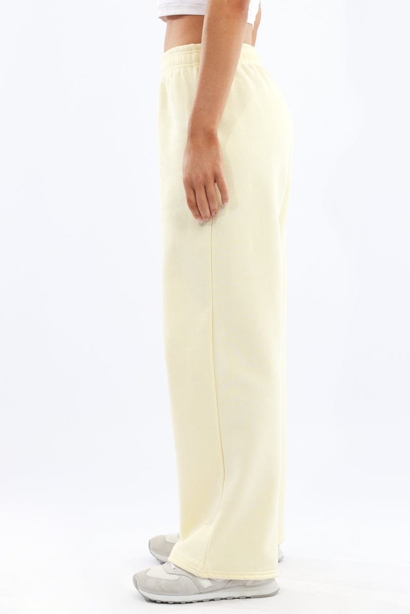 Yellow Track Pants Wide Leg