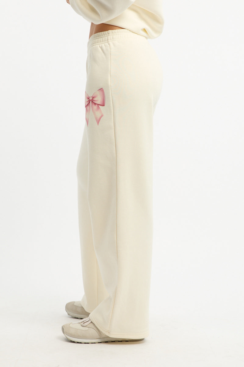 White Track Pants Wide Leg