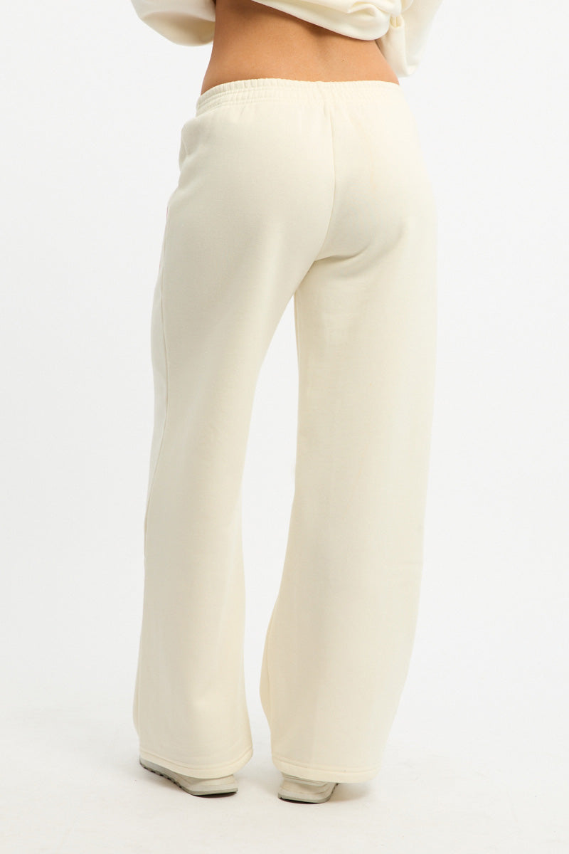 White Track Pants Wide Leg