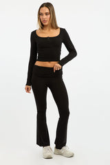 Black Flare Leg Pants