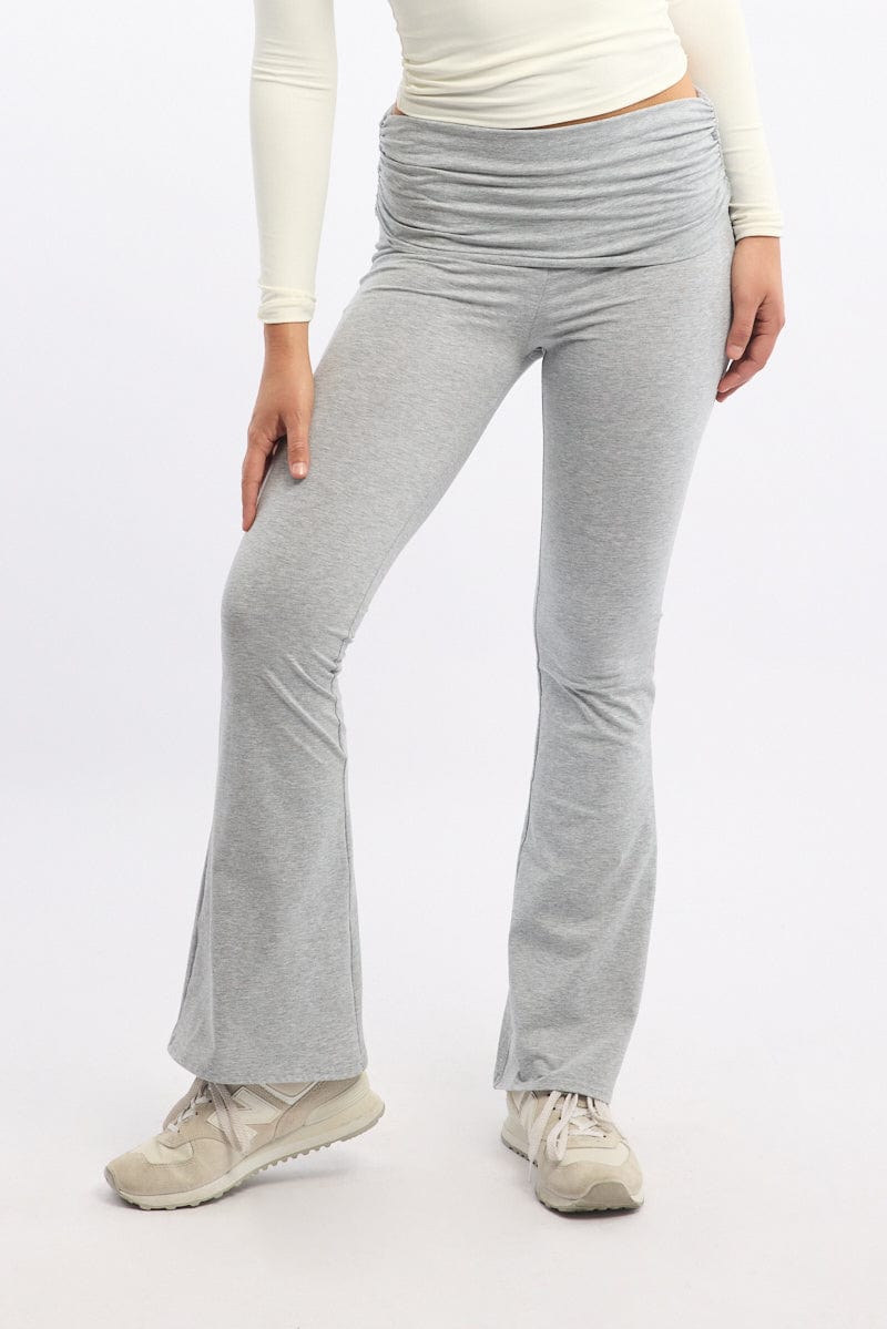 Grey Flare Leg Pants