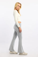 Grey Flare Leg Pants