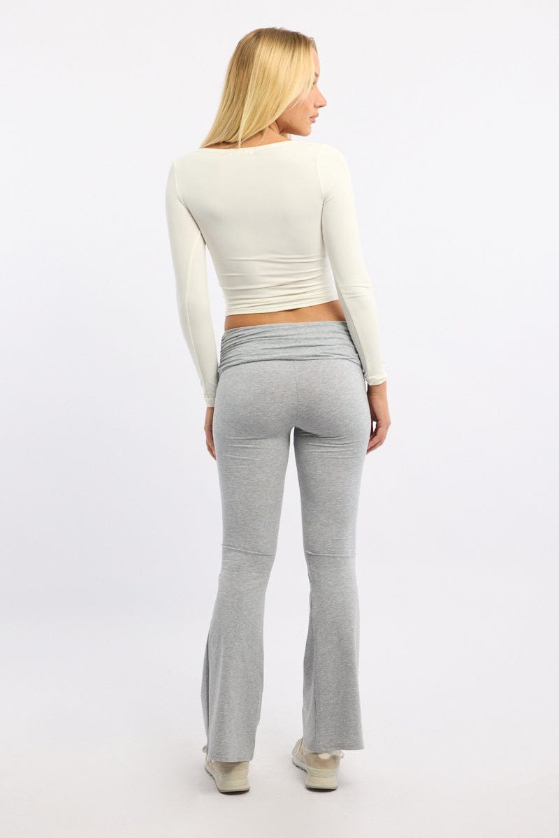 Grey Flare Leg Pants
