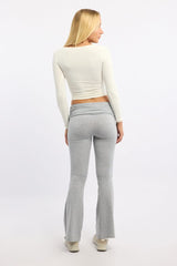 Grey Flare Leg Pants