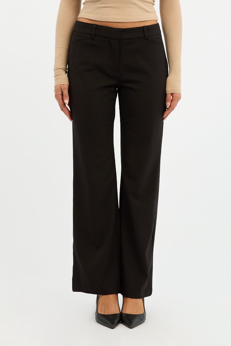 Black Work Pants Straight Fit