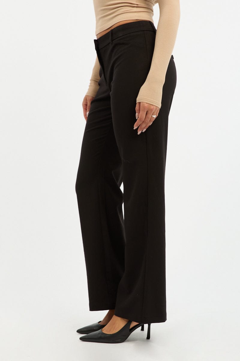 Black Work Pants Straight Fit