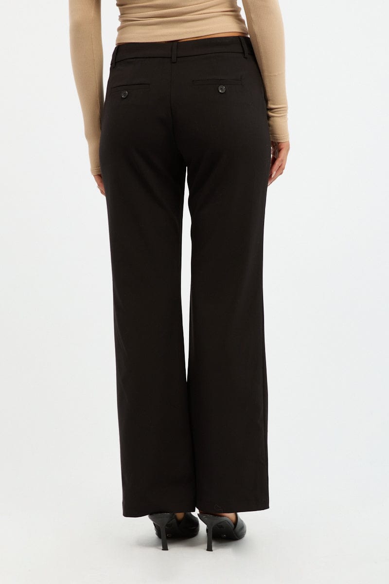 Black Work Pants Straight Fit