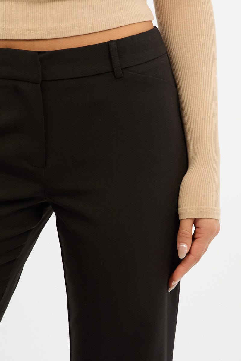 Black Work Pants Straight Fit