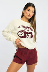 Red Track Shorts Mid Rise