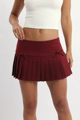Red Pleated Skort Skirt
