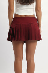 Red Pleated Skort Skirt