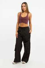 Black Cargo Pants High Rise