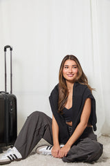 Grey Cargo Pants High Rise