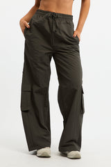 Grey Cargo Pants High Rise