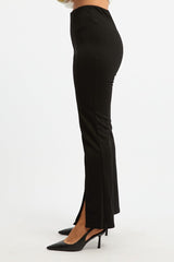 Black Flare Leg Pants Front Split