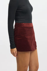 Red Skort Mini Corduroy Skirt