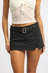 Black Mini Skort Belted