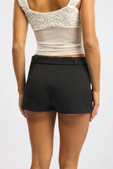 Black Mini Skort Belted