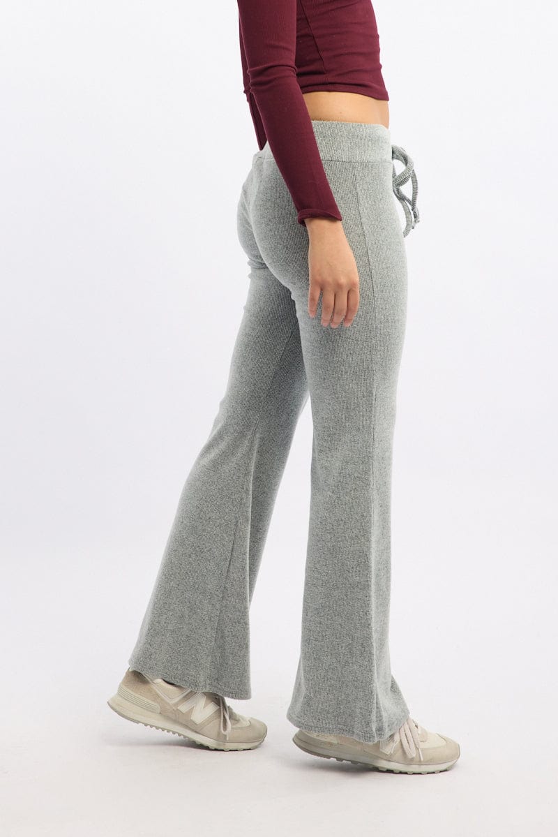 Grey Flare Leg Pants