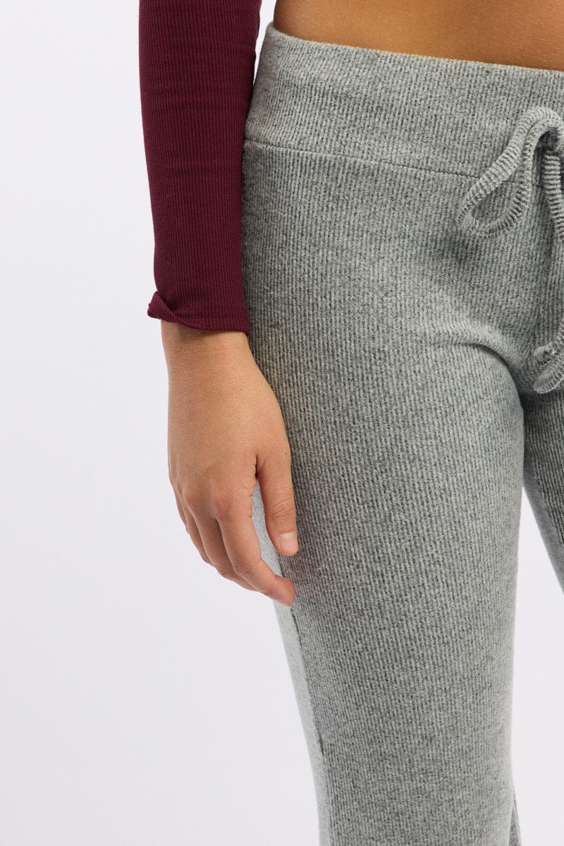 Grey Flare Leg Pants