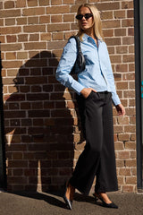 Black Wide Leg Pants Mid Rise