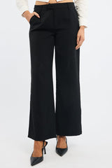Black Wide Leg Pants Mid Rise