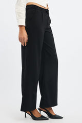 Black Wide Leg Pants Mid Rise