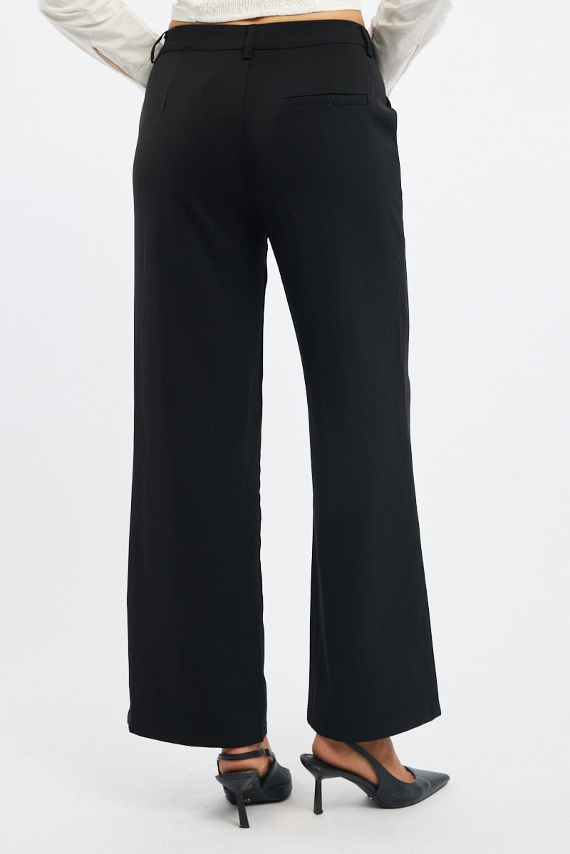 Black Wide Leg Pants Mid Rise
