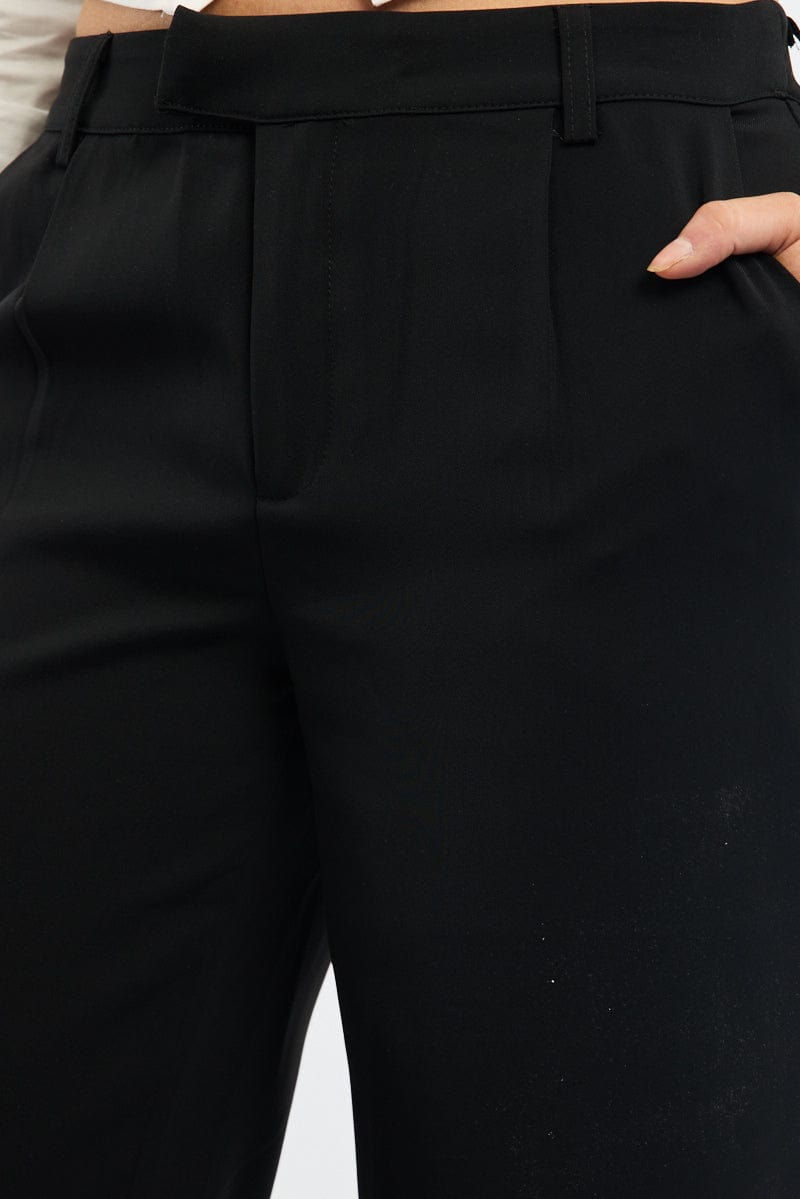 Black Wide Leg Pants Mid Rise