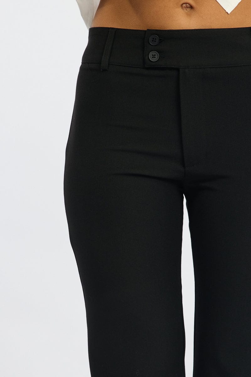 Black Workwear Pant Mid Rise
