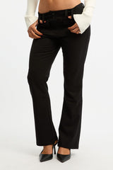 Black Low Rise Tailored Pants