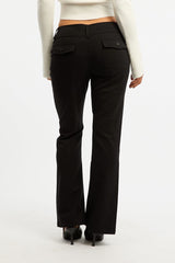 Black Low Rise Tailored Pants