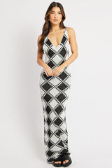 Black Check Beach Dress Cover Up