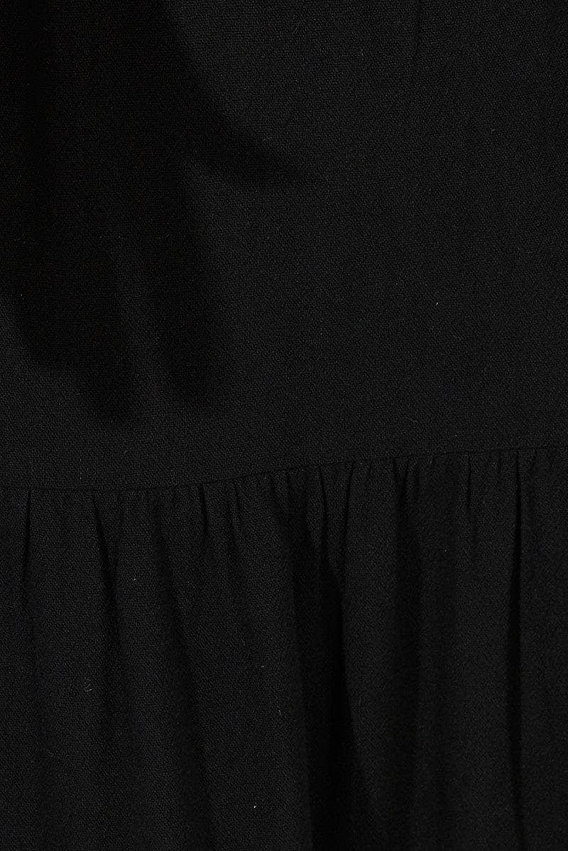 Black Midi Dress Sleeveless Cut Out