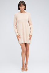 Pink Knit Dress Long Sleeve