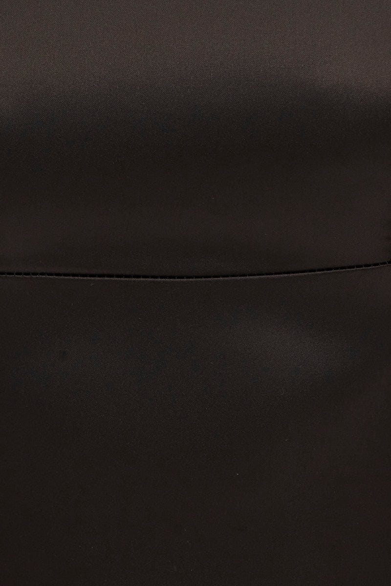 Black Satin Straight Maxi Dress