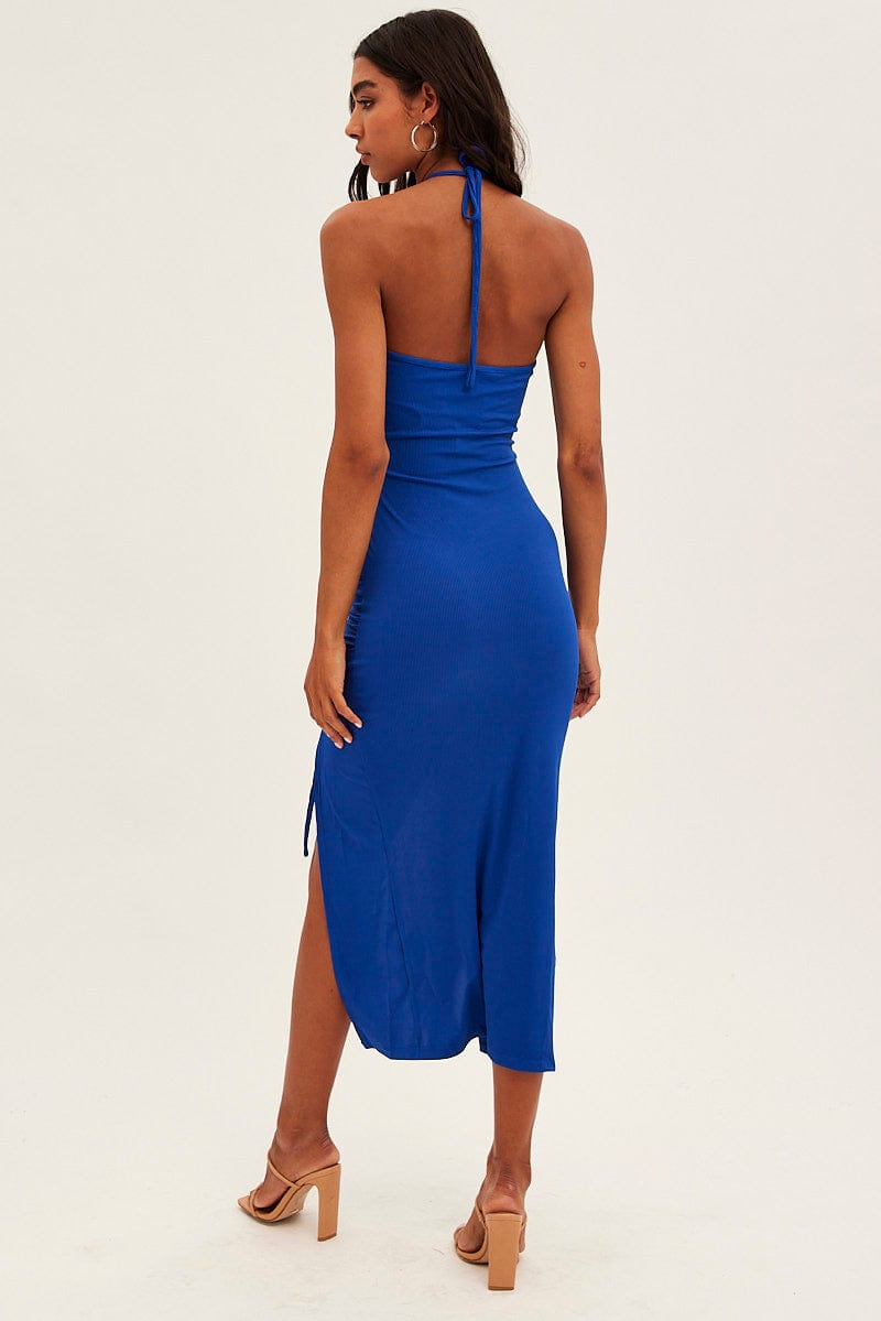 Blue Cut Out Bodycon Party Dress