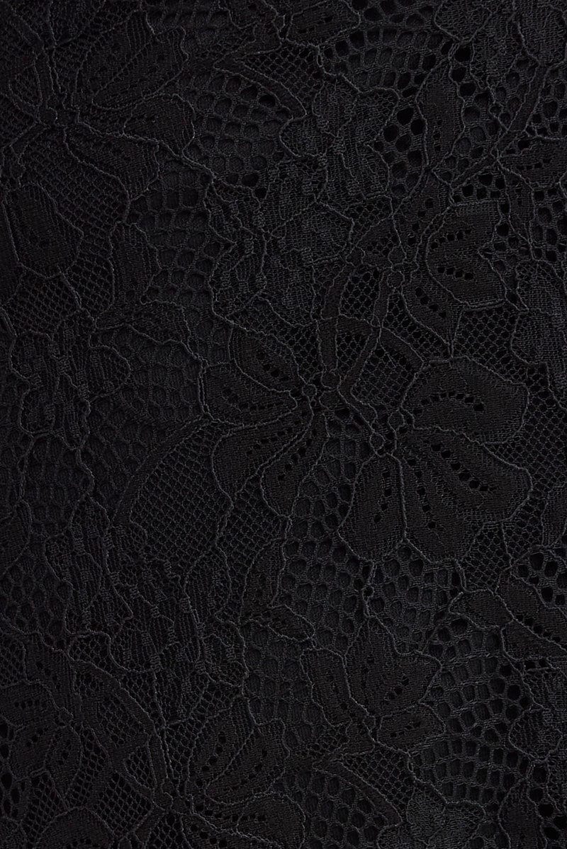 Black Dress Sleeveless Mini High Neck Lace