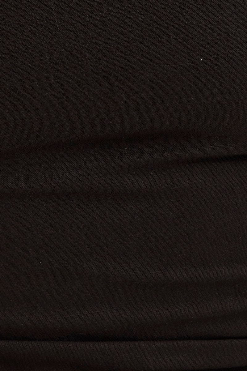 Black Body Con Drawstring Hem Dress
