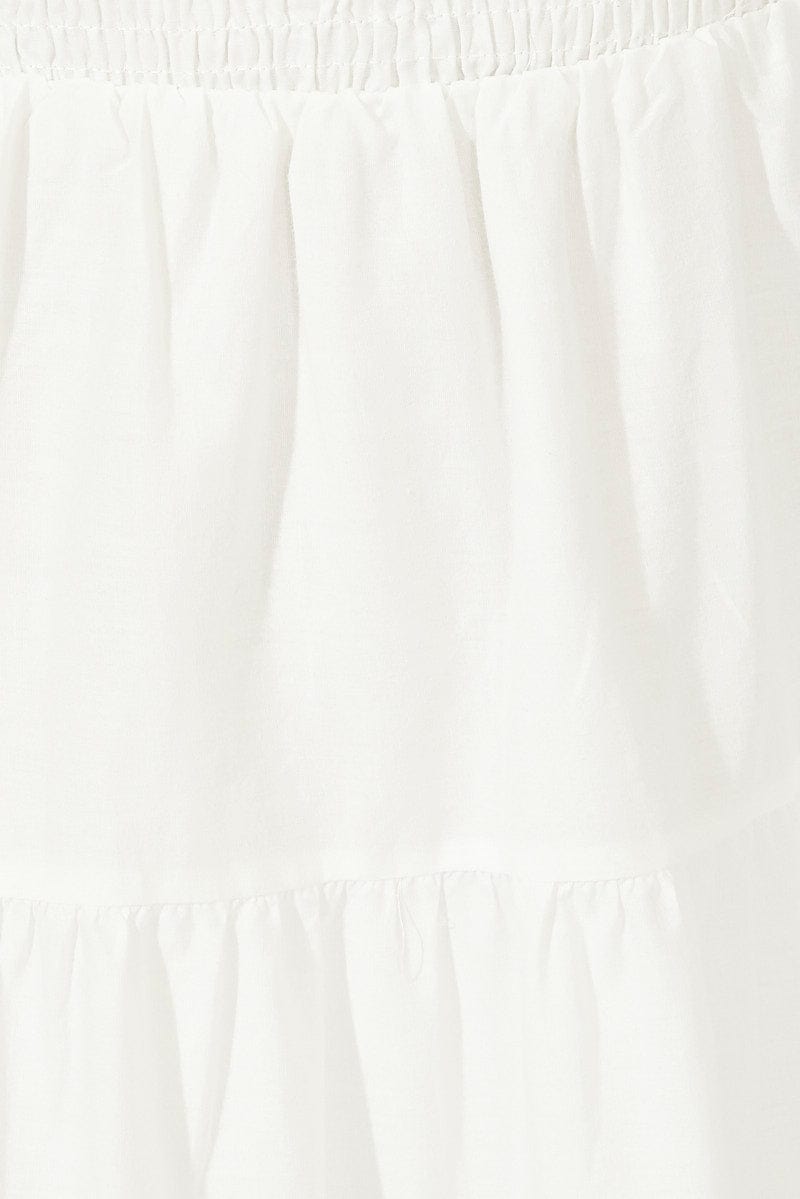 White Midi Dress Sleeveless Tiered