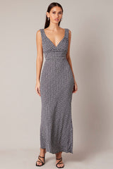 Black Geo Slip Dress Maxi