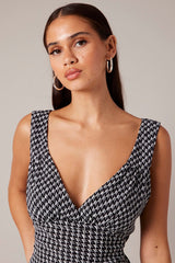 Black Geo Slip Dress Maxi