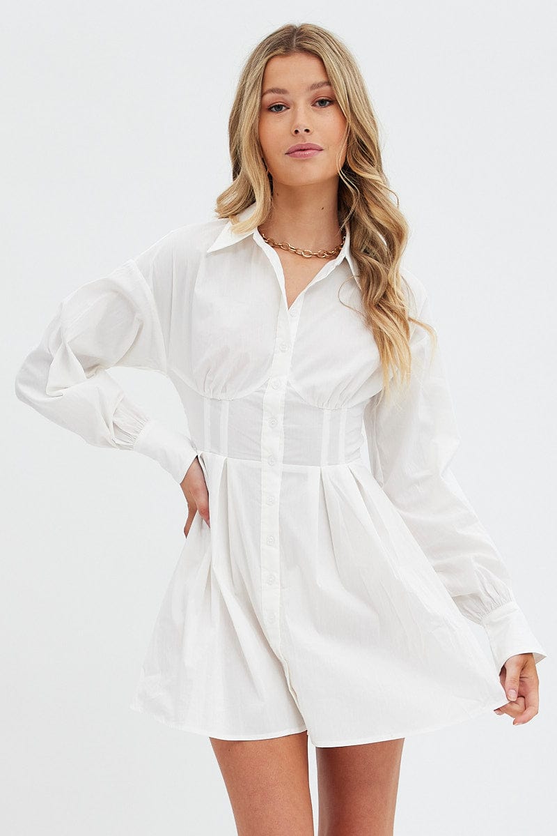 White Shirts Dress Long Sleeve Poplin