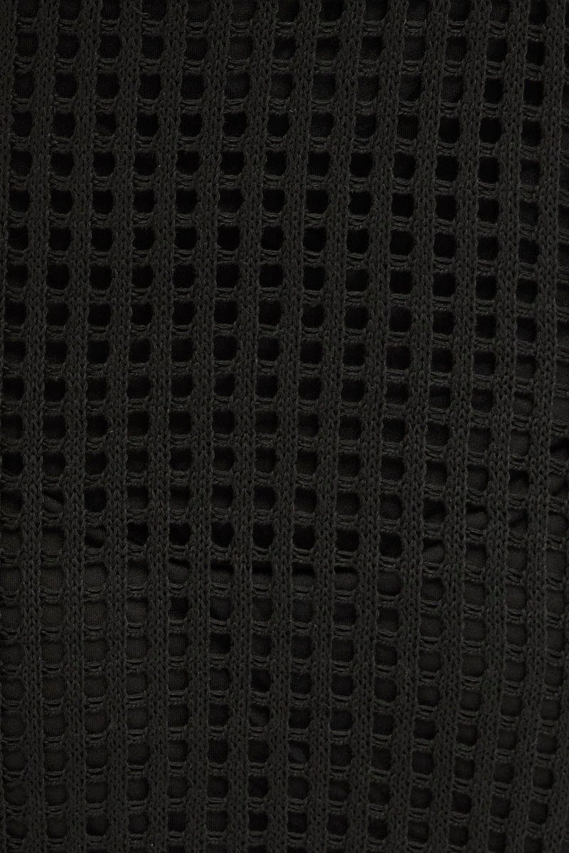 Black Knit Dress Sleeveless Maxi Crochet