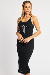 Black Knit Dress Singlet Midi